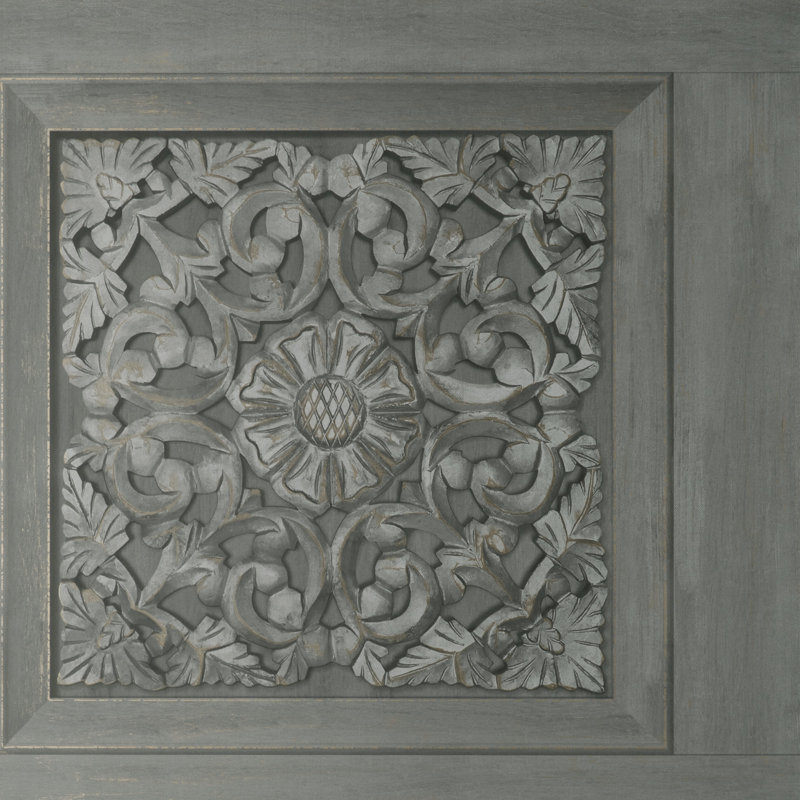 Carved Panel Wallpaper, Gunmetal