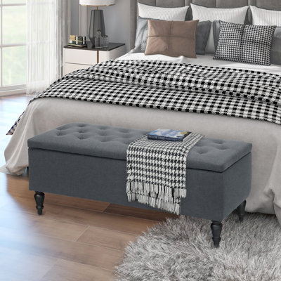 Albara Polyester Upholstered Storage Bench