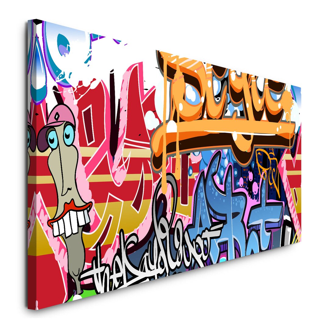 Leinwandbild Wand mit Graffiti