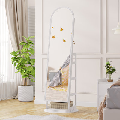 Armoire à bijoux autoportante de 22 po de large avec miroir, DEL