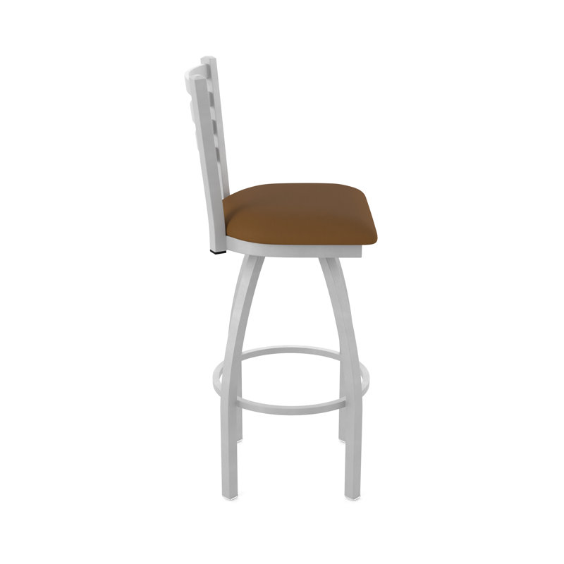 Tabouret pivotant Jackie, Nickel anodisé, Vinyle - chaume Canter, Tabouret de bar (siège d'une hauteur de 30 po)