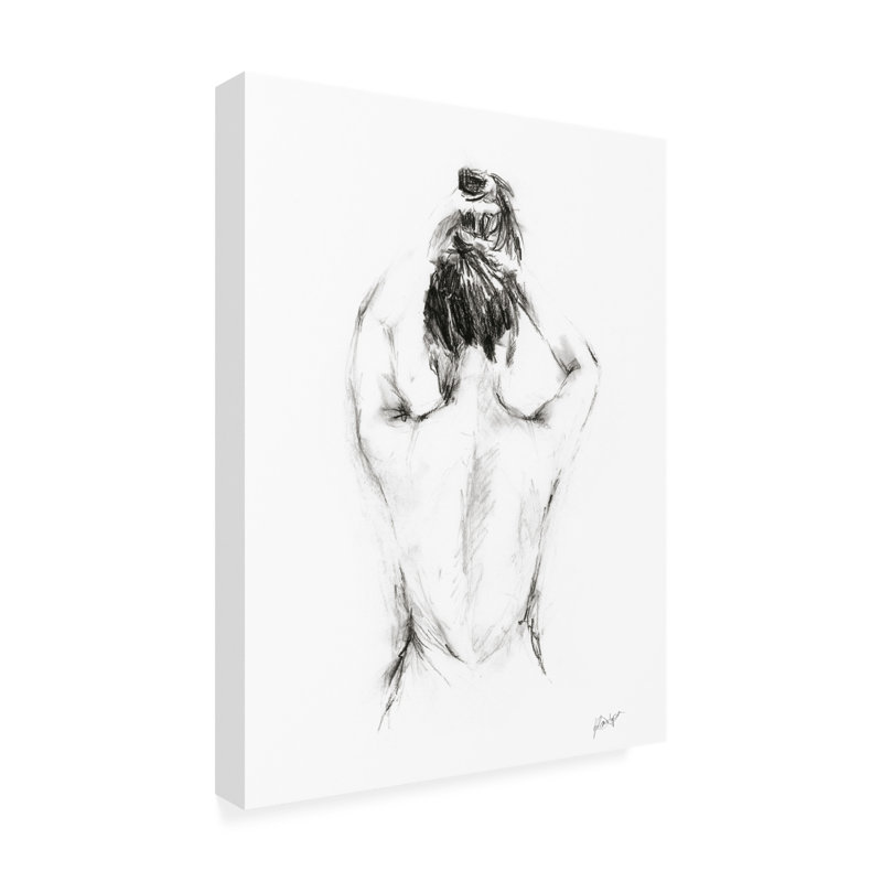 Wrapped Canvas Wall Art - Ethan Harper 'Back Study I' Wall Art for Living Room, Bedroom, or Office Décor - 24x32
