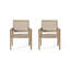 Ensemble de 2 fauteuils d'extérieur en osier et bois d'acacia, multicolores et brun clair
