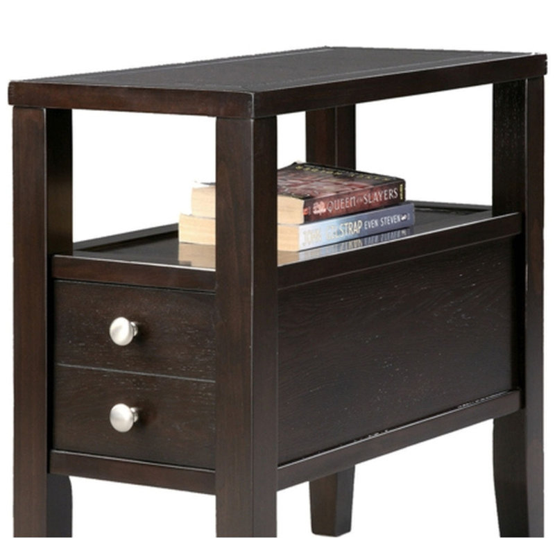 Table de bout en bois, 2 tiroirs, design traditionnel