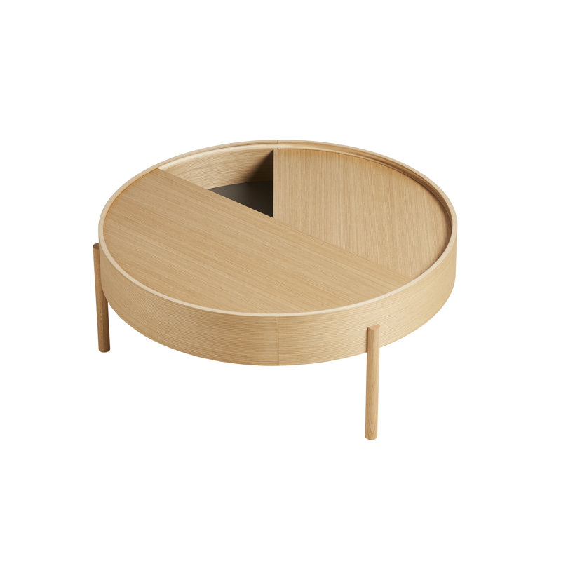 Arc Coffe Table, 15" H x 35" L x 35" W, Oiled Oak