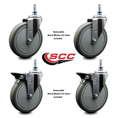 Polyurethane Wheel Swivel ½ Inch Threaded Stem Caster SCC