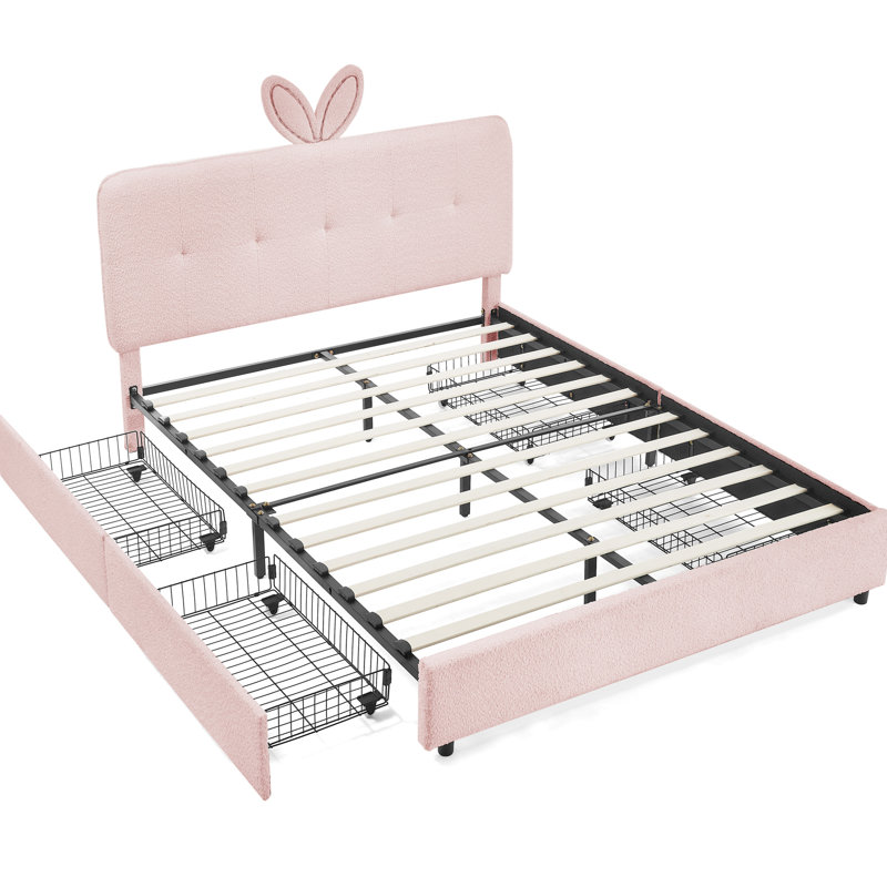 Lit double avec tête de lit surdimensionnée, éclairage à DEL et rangement en boucle souple pour une chambre à coucher élégante et bien rangée
