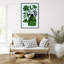 "Abstract Green Floral No 2" par Kincer, reproduction d'art sur toile encadrée-47072468