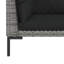 Canapé de jardin modulaire moyen en acier thermolaqué gris foncé Vidaxl