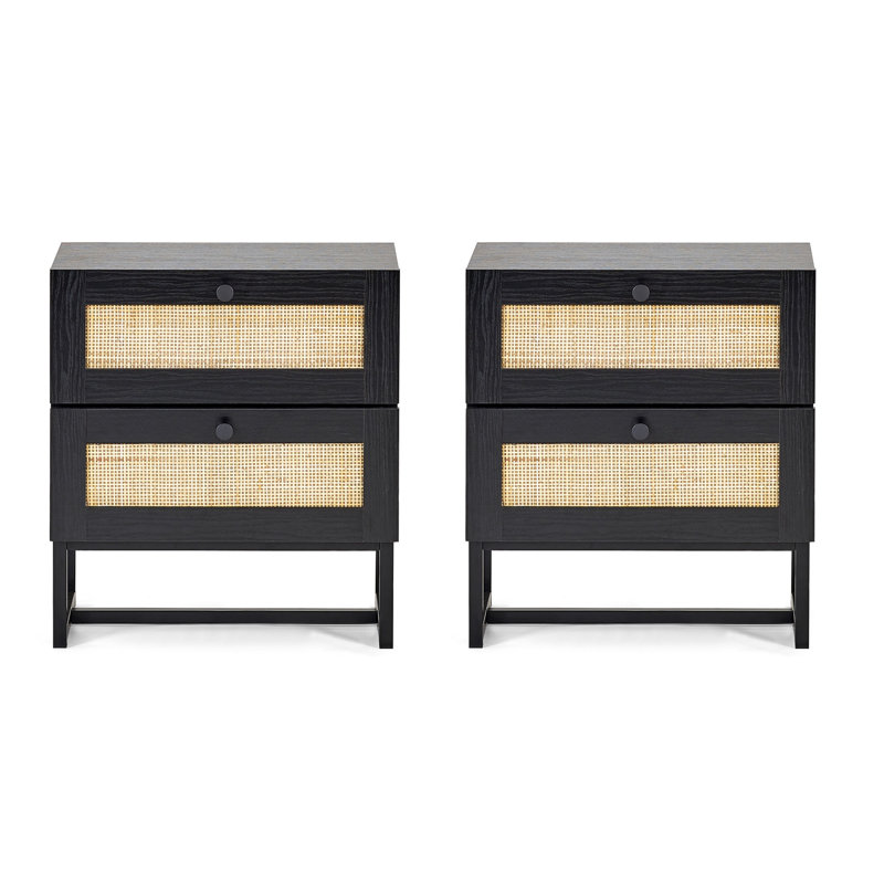 Gennaro 50cm W Bedside Table, Black
