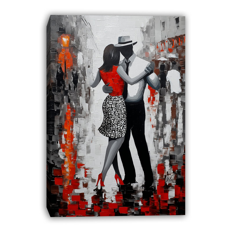 «Street Tango Under the Fedora», art mural sur toile tendue, H 48 po x l 36 po x P 1,5 po