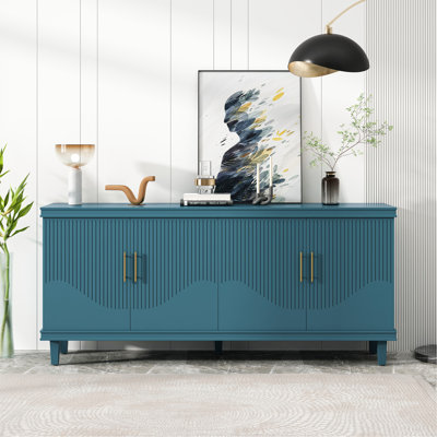 70.07''Large Size 4-Door Cabinet, Same As Living Room, Kitchen, Bedroom, Hallway ,Olive Green,Navy Blue,Peacock Blue