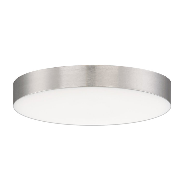 Plafonnier encastré 1 lumière DEL Warrenton, Nickel satiné, H 0,75 po x l 5 po x L 5 po