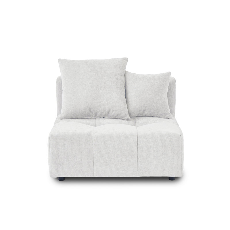 Chaise sans accoudoirs en tissu Kay, Blanc