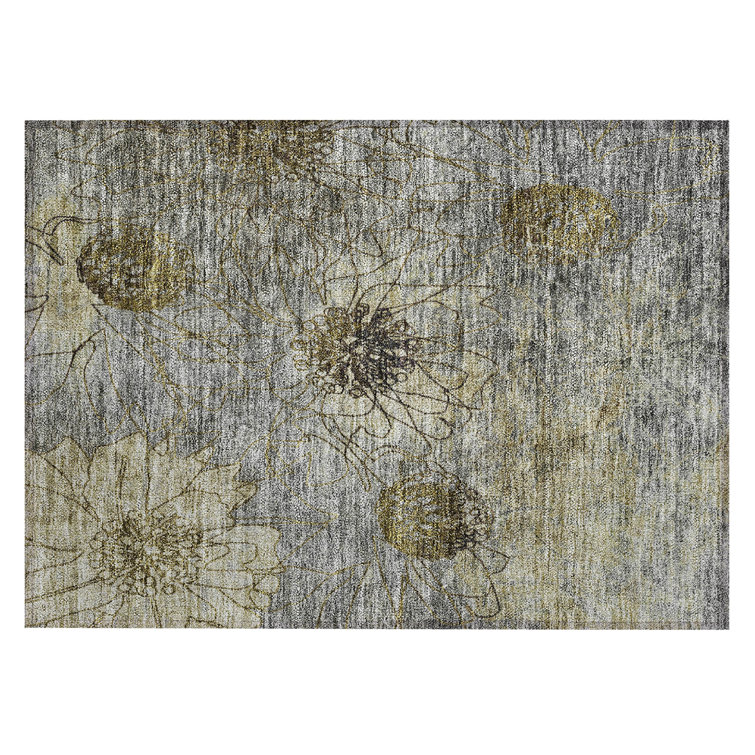 Machine Washable Indoor/Outdoor Leavittsburg ACN2235 Floral Rug