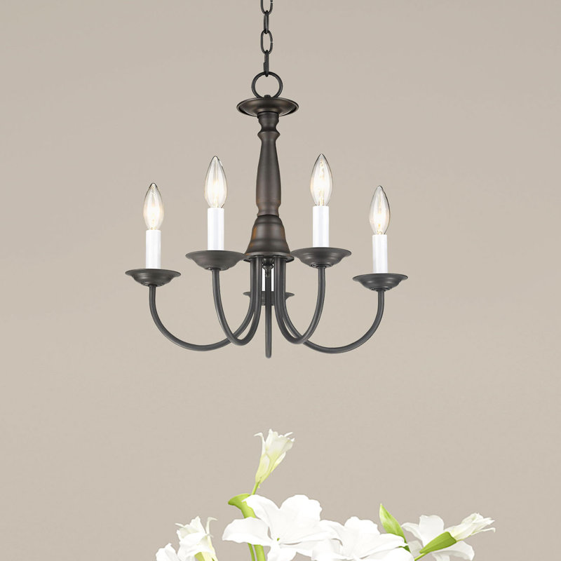 Lustre style chandelier 5 lumières Cloverfield, Bronze