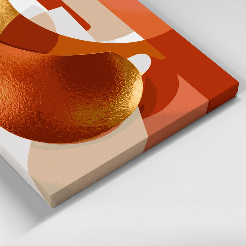 Abstrait, formes, 74, toile beige, H 8 po x l 8 po