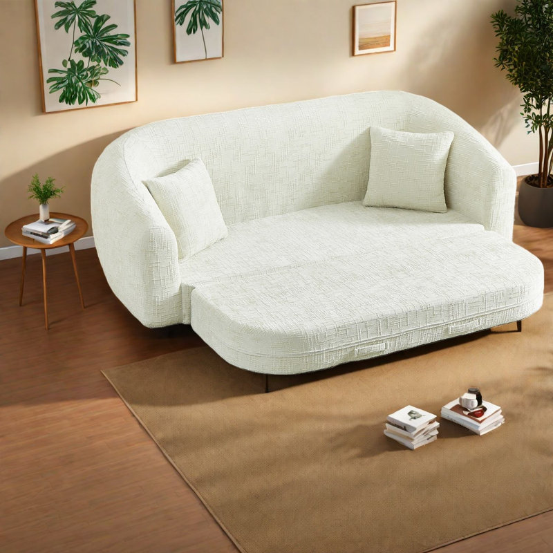 Canapés convertibles à compression, canapé-lit moderne en chenille de 87 pouces pour la maison