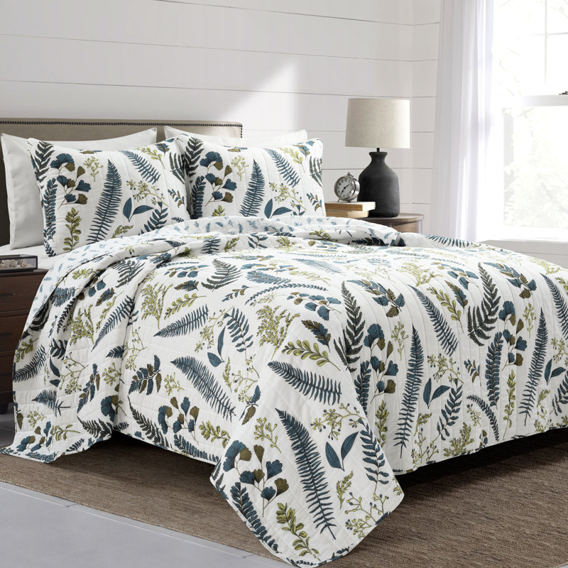 Ensemble de courtepointe réversible en coton à motif floral Lush Decor Devonia, Grand