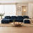 153" Modern U-Shaped Modular Sectional Sofa For Living Room, Corduroy Fabric,4-Seater Couch With Deep Seat And 2-Movable Ottoman,Pearl-Like Piping, Tufted Design, No Assembly, Anti-Slip Design​-1047368480-1047368476
