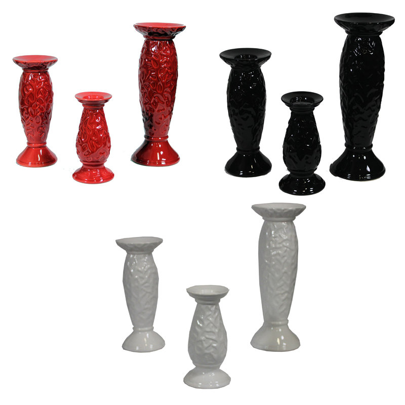 Ensemble de chandelles 3 pièces en céramique