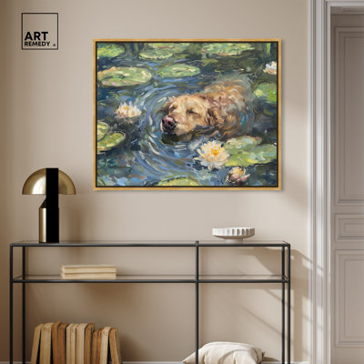 Monet Water Lilies Dog Farmhouse Wall Art by Art Remedy