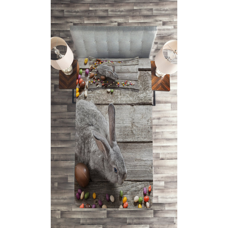 Rustic Polyester Coverlet, Twin Bedspread + 1 Sham