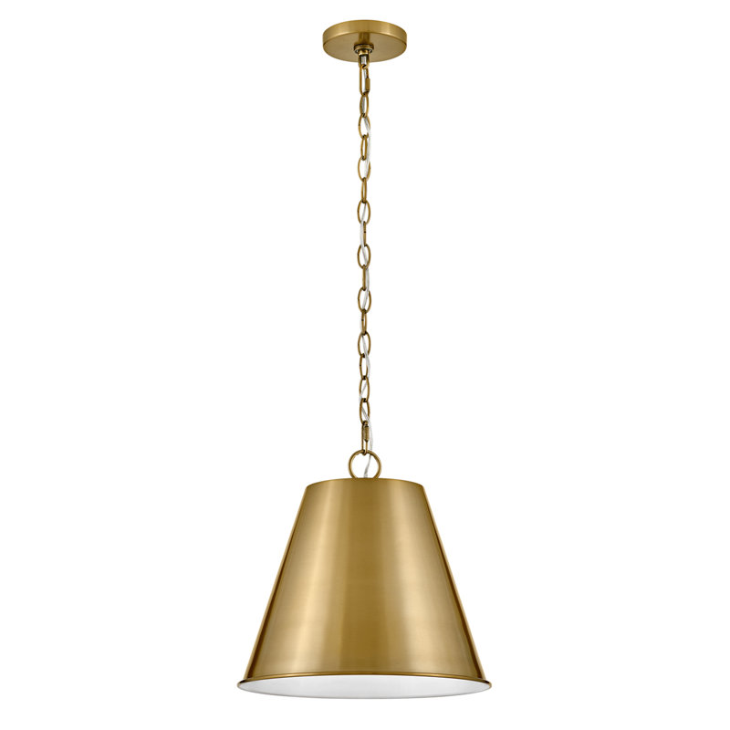 Luminaire suspendu conique à 1 lumière Blake, Laiton laqué