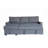 Nicolo 90.5"W Gray Flannel Fabric Sleeper Sectional With Left-Facing Storage Chaise