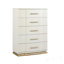 Ensemble de chambre à coucher grand lit 5 pièces Lexington en beige avec lit tapissier, commode, miroir, table de chevet et commode pour une vie élégante et organisée