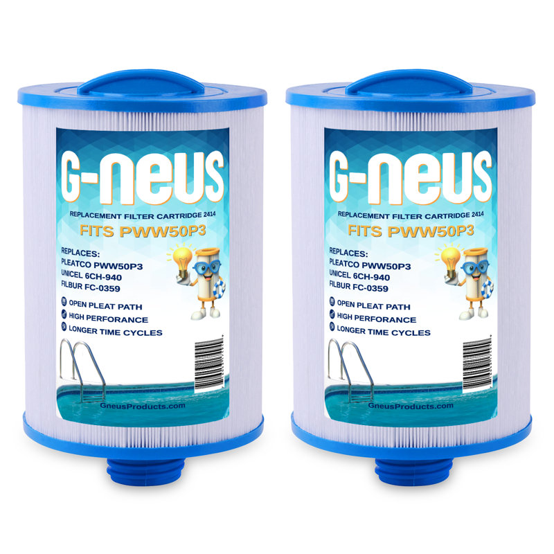 Filtre pour spa et spa G-NEUS | Remplace 6CH-940, TPS-50P3, FC-0359 | Couverture de 40 pieds carrés (x2) | Cartouche de rechange pour spa haute performance, paquet de 2