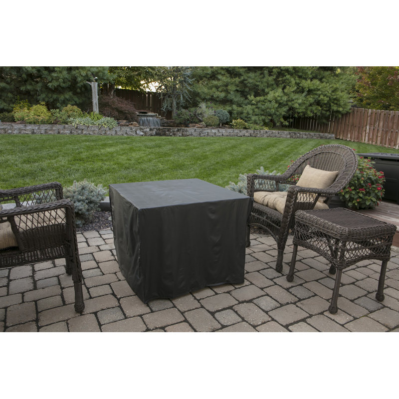 Black and Brown Steel Outdoor Gas Fire Pit Table