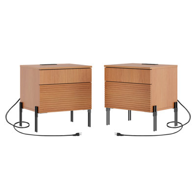 Laverda Modern End Table With Usb Ports