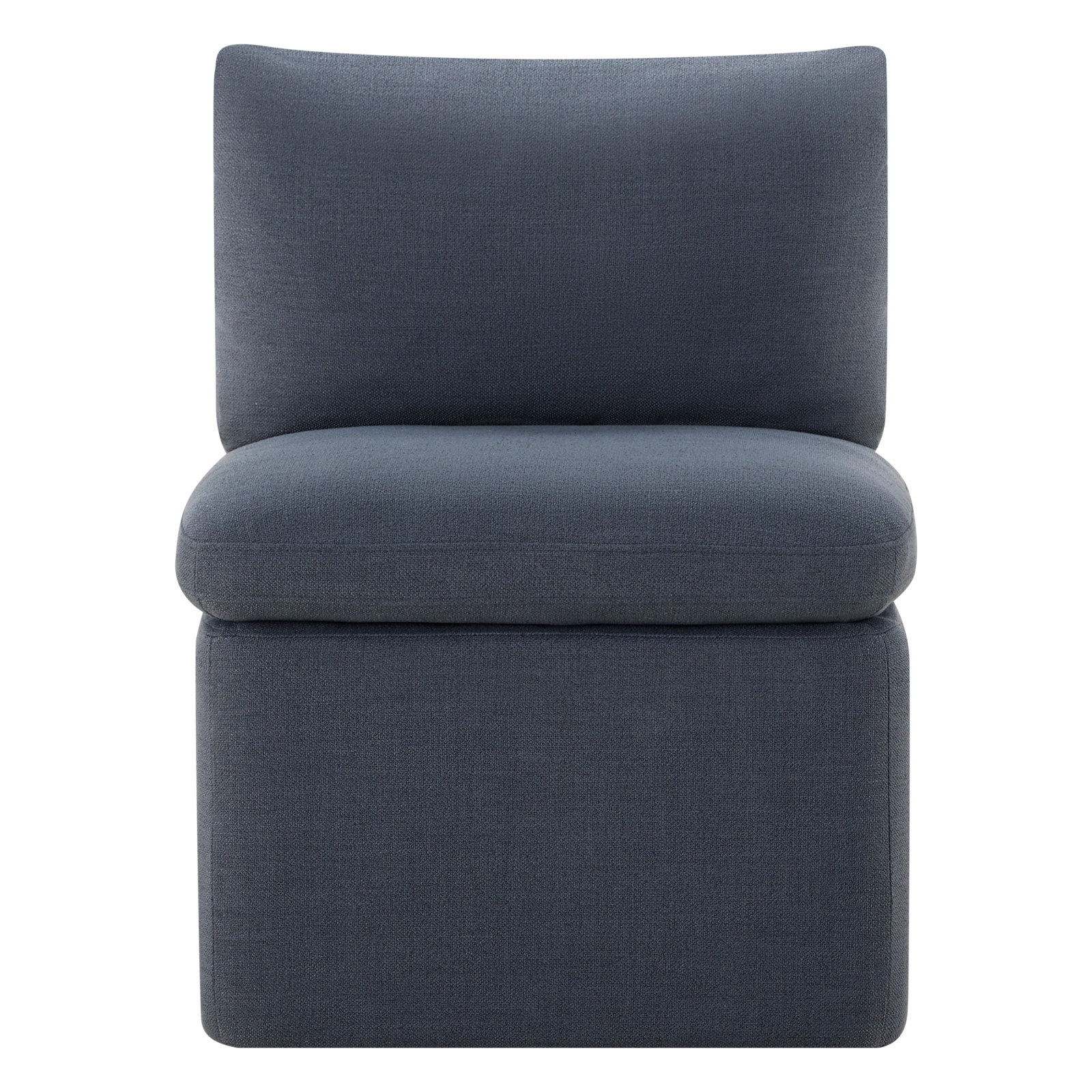 Alayaa Extra Wide Dining Chair, Effie Indigo Performance Linen