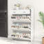 Armoire à chaussures 1250 avec 3 portes et 2 tiroirs, porte en PVC avec forme, grand espace de rangement-114223661