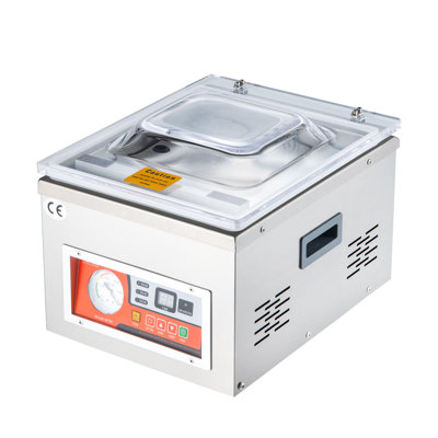 Chamber Vacuum Sealer, 260W Sealing Power, Compact Size with 10.2 in Sealing Length, Applied in Home Kitchen and Commercial Use, Vacuum Packing Machine for Wet Foods, Meats, Marinades and More