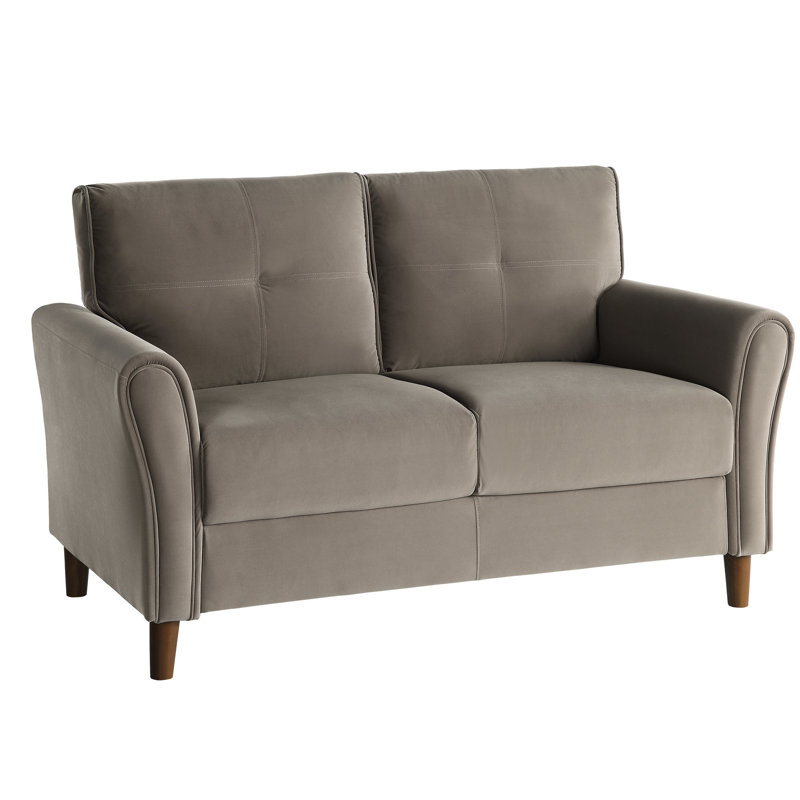 Velours brun avec coussin de siège amovible et dossier rembourré moderne