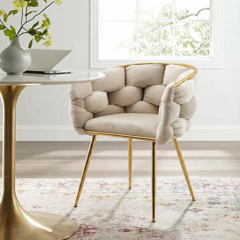 Chaise d'appoint moderne en velours Modern, Beige