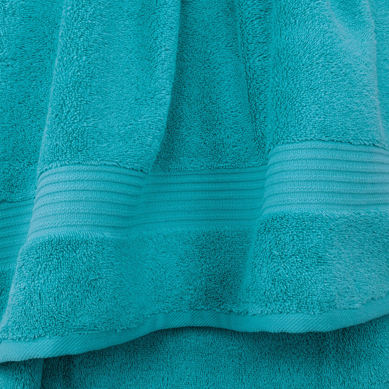 6 Piece Towel Set 100% Cotton Soft Absorbent  Towels For Bathroom 2 Bath Towels 2 Hand Towels 2 Washcloths, Aqua Blue Towel Set