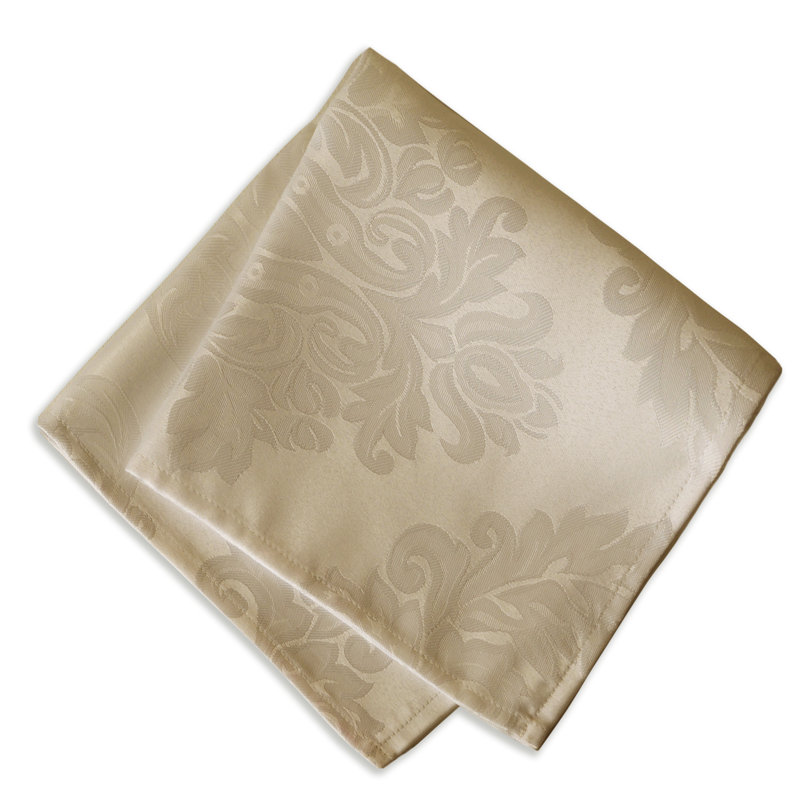 Burchfield 100% Polyester Damask Square Napkin, Beige