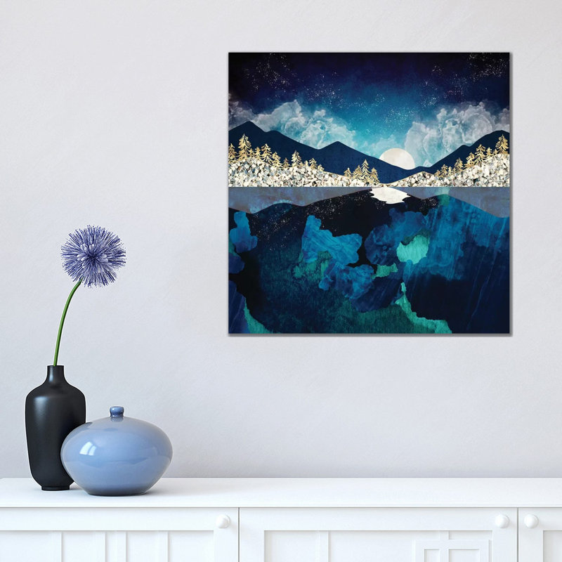 «Midnight Water», reproduction d'impression, Toile tendue, Pas de tapis, H 18 po x l 18 po x 1,5 po