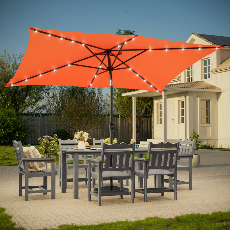 Parasol de marché rectangulaire 6 pi x 9 pi Rydder, Orange