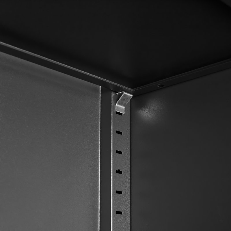 2-Door File Cabinet with Lock and 4 Adjustable Shelves, Black