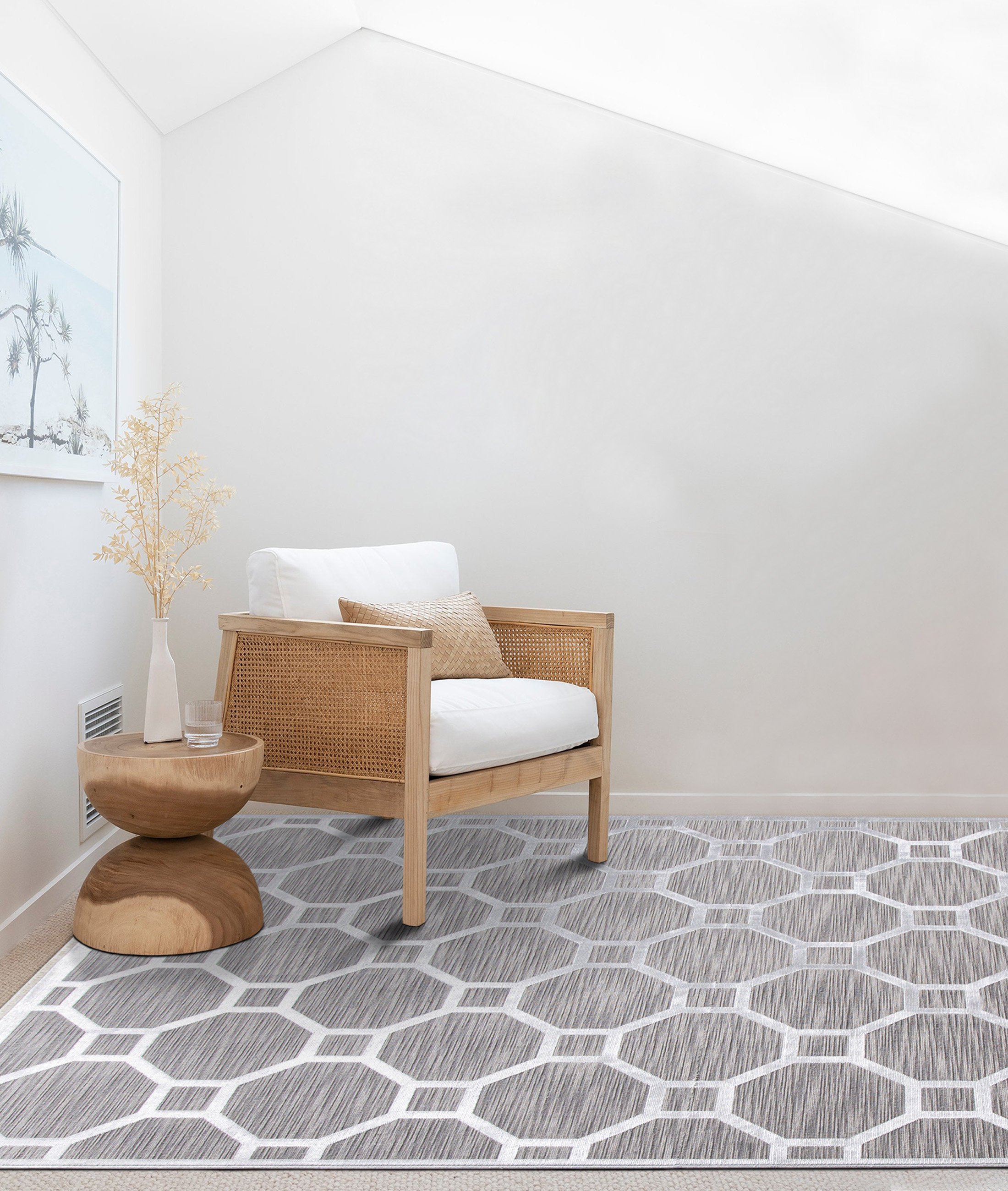 Corrigan Studio® Infinity Geometric Design Grey White Carpet Machine ...
