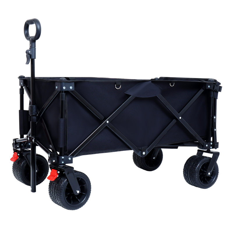 Wagon pliable avec hayon rallongé, housses imperméables anti-poussière, résistantes aux rayons UV, 400 lb de grande capacité, grandes roues tout-terrain