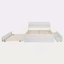 Cadre de lit moderne avec lit gigogne simple et 2 tiroirs pour blanc brillant-713197024