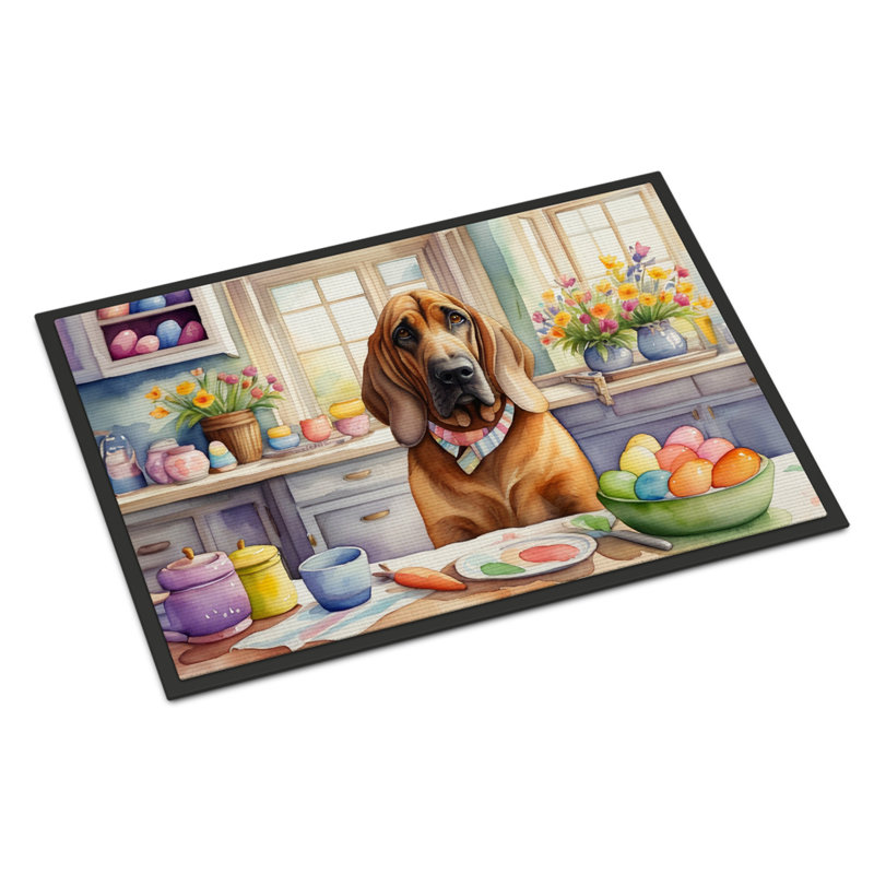 Decorating Easter Bloodhound Doormat, 24" W x 36" L