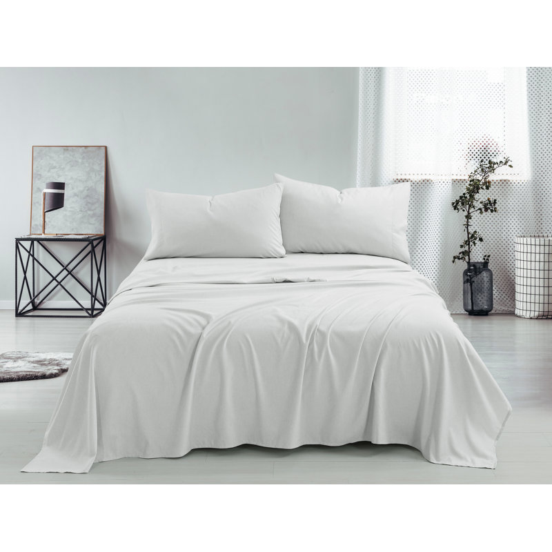 Ensemble de draps en micro-fibre, Ensemble de draps pour lit simple + 1 drap-housse , Gris pale