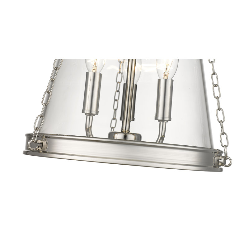 Luminaire suspendu 3 lumières Ato, Nickel poli