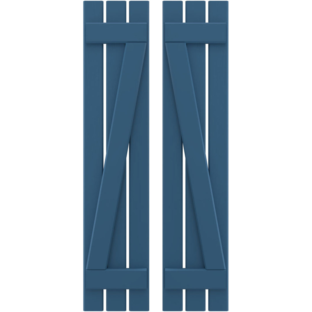 Americraft (2 Batten) Spaced Board-n-Batten Shutters w/ Z-Bar (Per Pair) Ekena Millwork 
